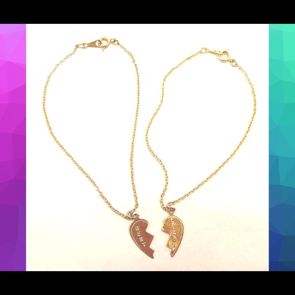 Vintage “Best Friends” half heart charm bracelets - Picture 1 of 2